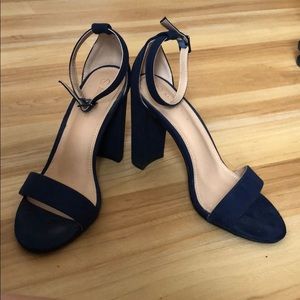 Navy Blue Sandal Heels
